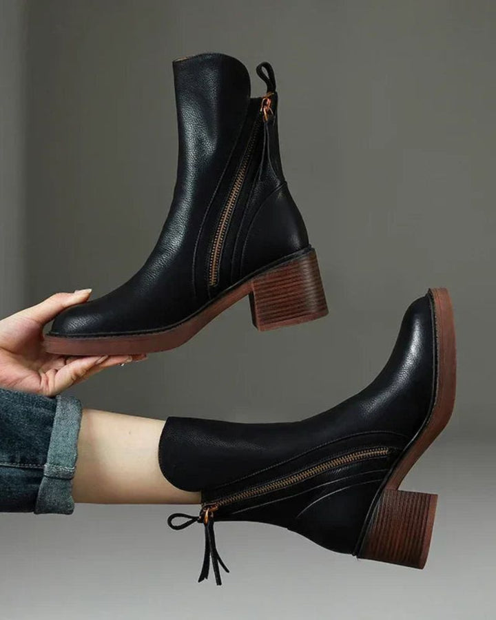 Vallory | Elegant Black Leather Boot
