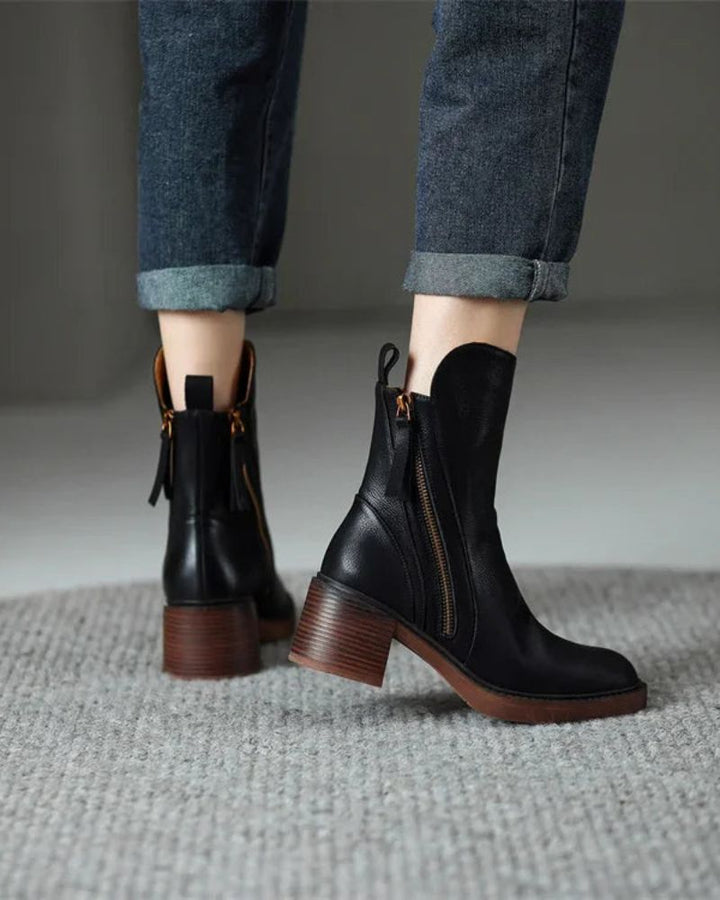 Vallory | Elegant Black Leather Boot