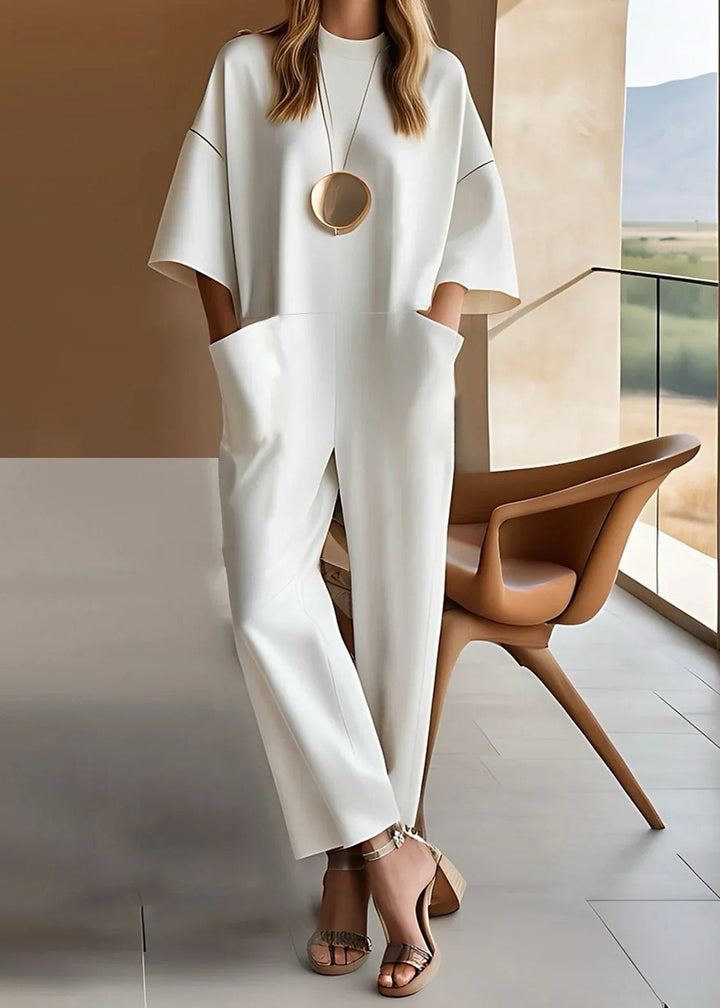 Alessira - Elegant Short-Sleeve Jumpsuit