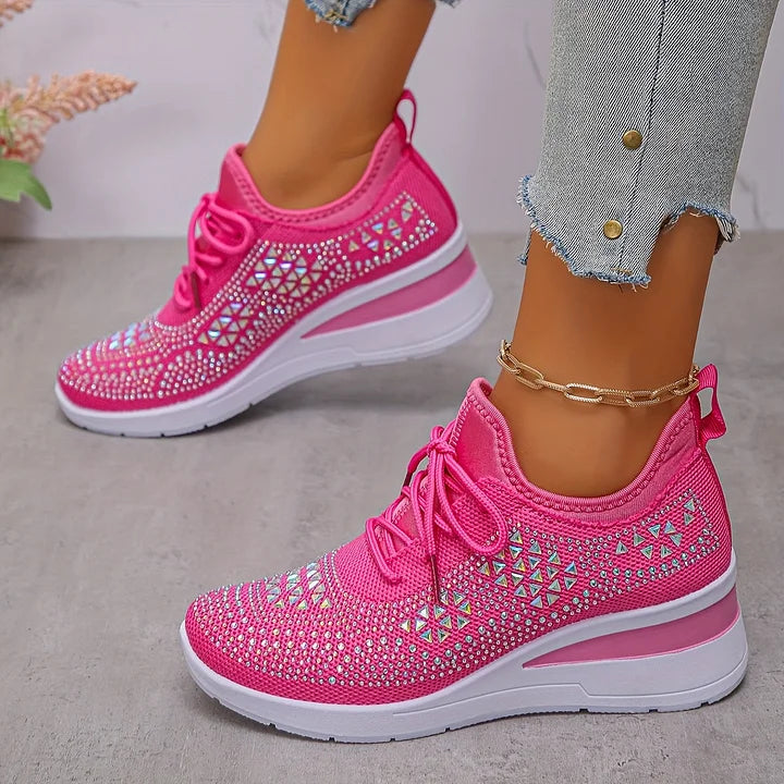 Maribel – Orthopaedic Trainers with Sparkling Rhinestones