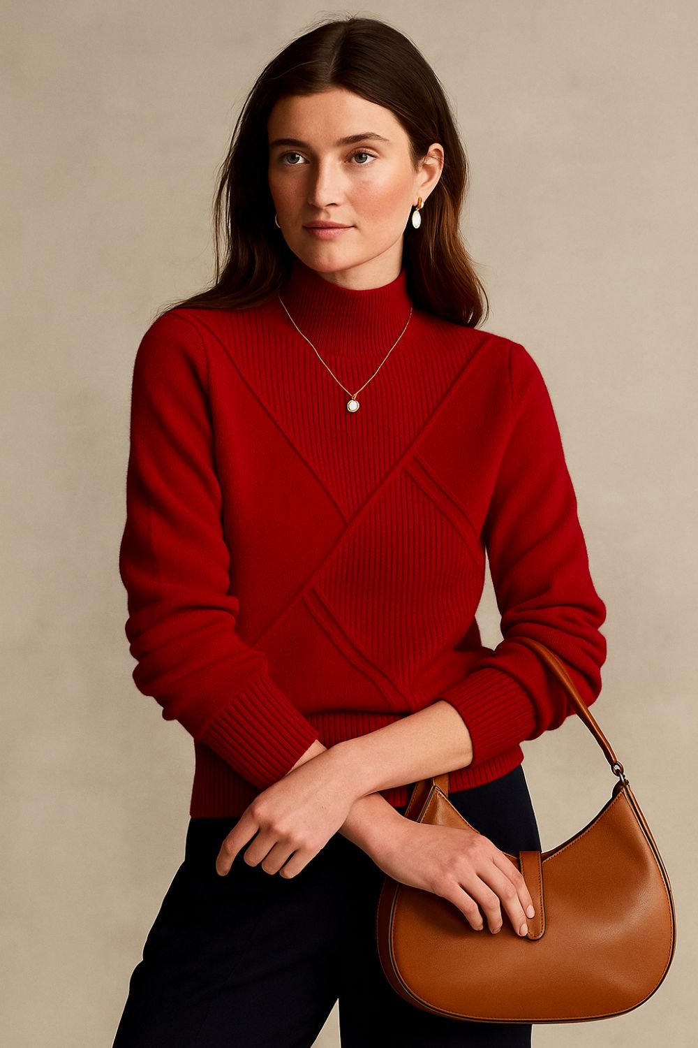 Elmore Vale - The Cashmere Ruby Weave Mock Neck