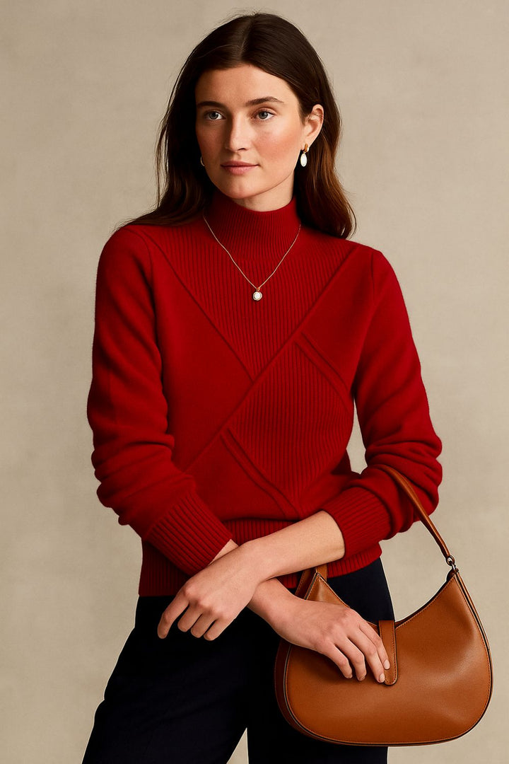 Elmore Vale - The Cashmere Ruby Weave Mock Neck