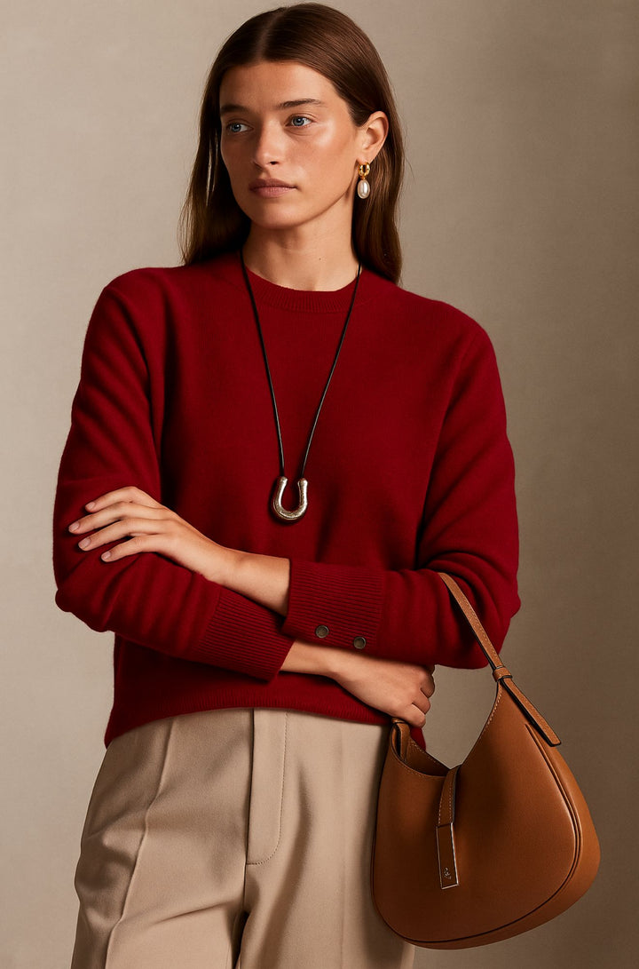Arden Vale - 100% Cashmere Button Cuff Jumper