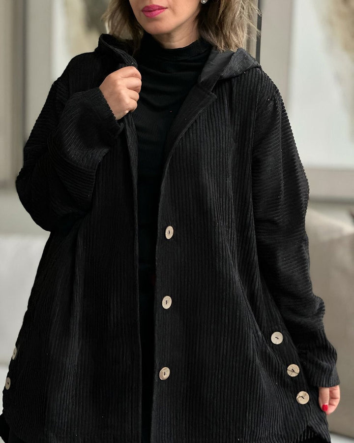 Cordelle - Cozy Corduroy Hooded Jacket