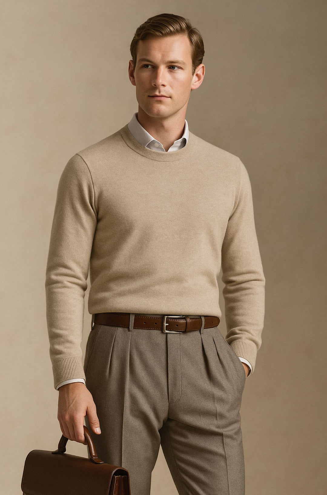 Wexford & Co.™ | Pure Cashmere Crew Neck Jumper for Men