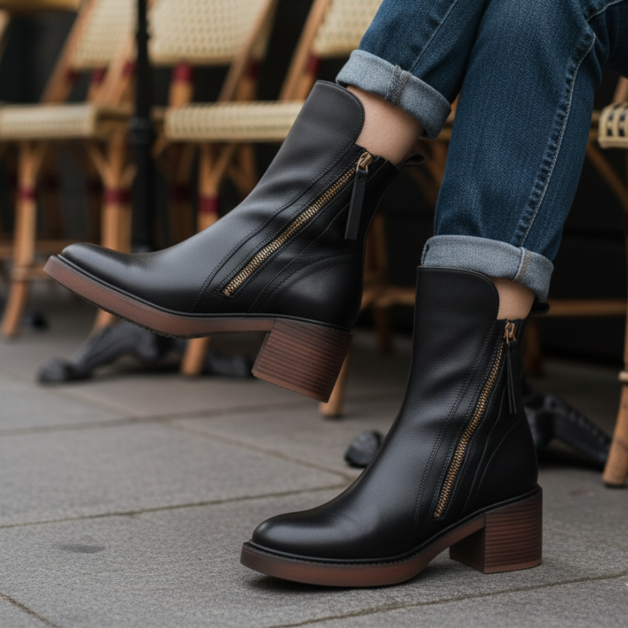 Vallory | Elegant Black Leather Boot