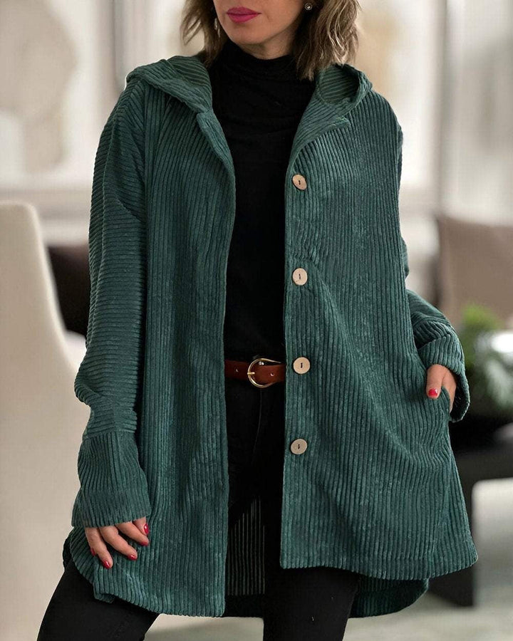 Cordelle - Cozy Corduroy Hooded Jacket
