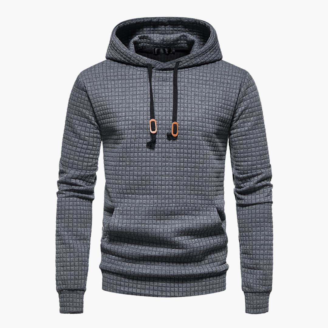 Harwood | Casual Fitted Waffle Fabric Hoodie For Men