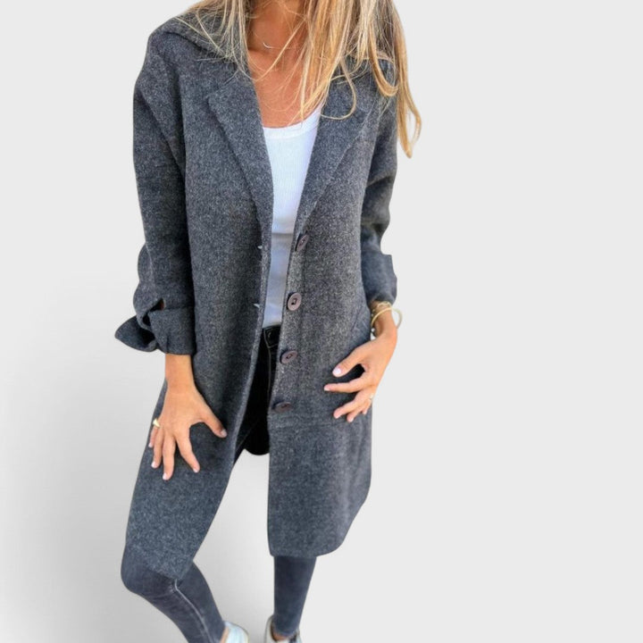 Marella London – Casual Long Coat with Lapel