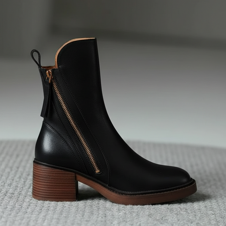 Vallory | Elegant Black Leather Boot