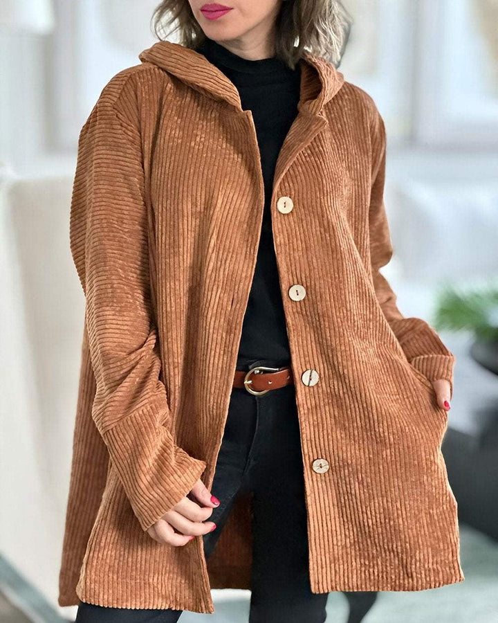 Cordelle - Cozy Corduroy Hooded Jacket