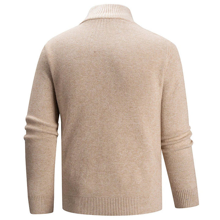 Langdon & Hyde | Ribbed Knit Zip-Up Collar Sweater for Men