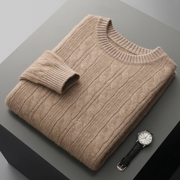 Cavendish™ | Luxe Merino Cable Knit Jumper for Men