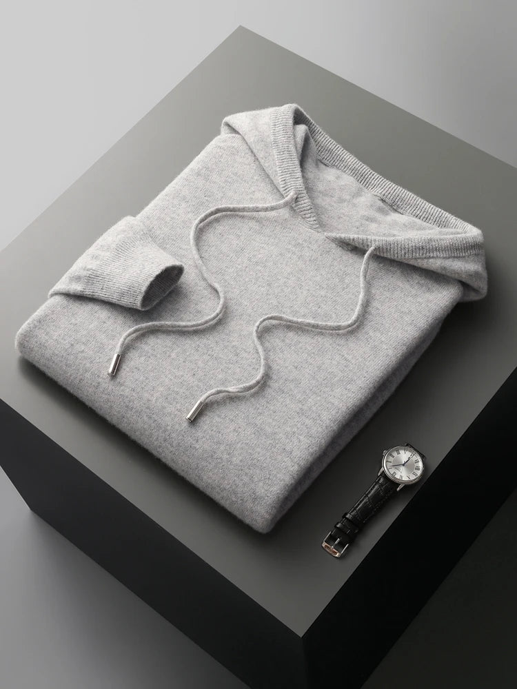 Kensington Row™ | Pure Cashmere Knit Hoodie for Men