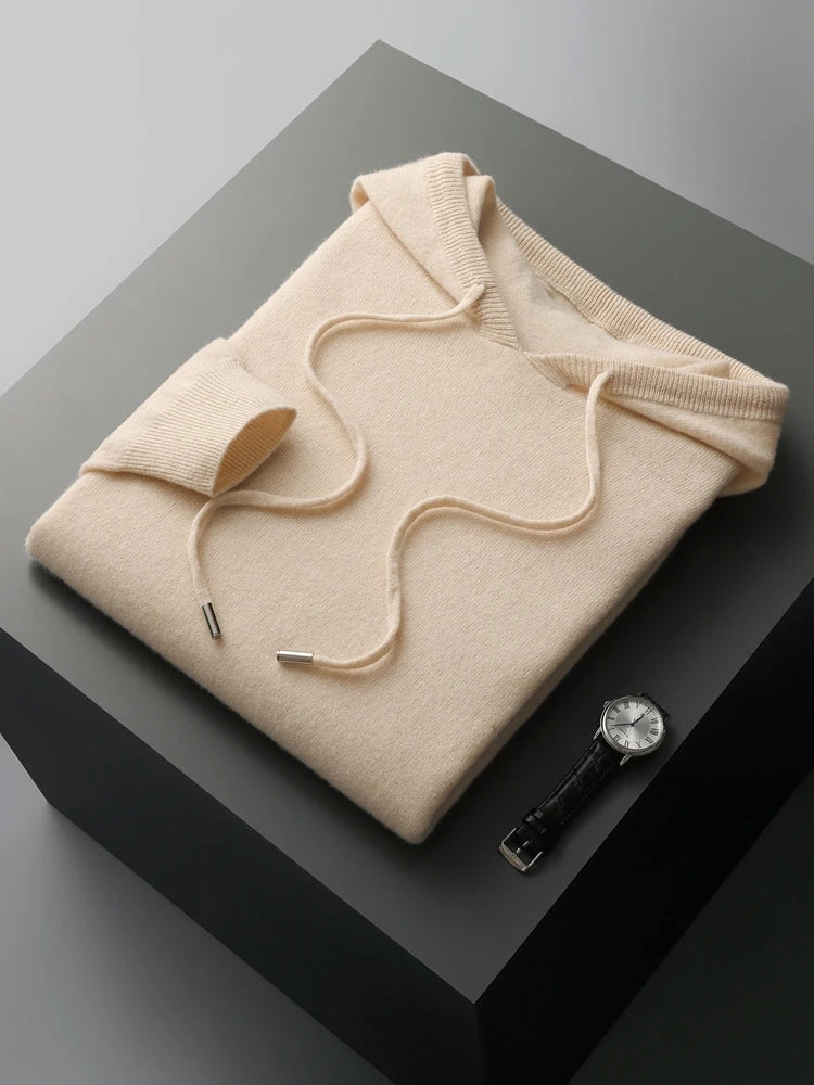 Kensington Row™ | Pure Cashmere Knit Hoodie for Men