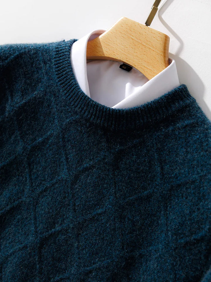 Halstead Diamond-Knit Merino Wool Sweater