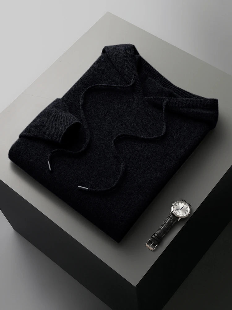 Kensington Row™ | Pure Cashmere Knit Hoodie for Men