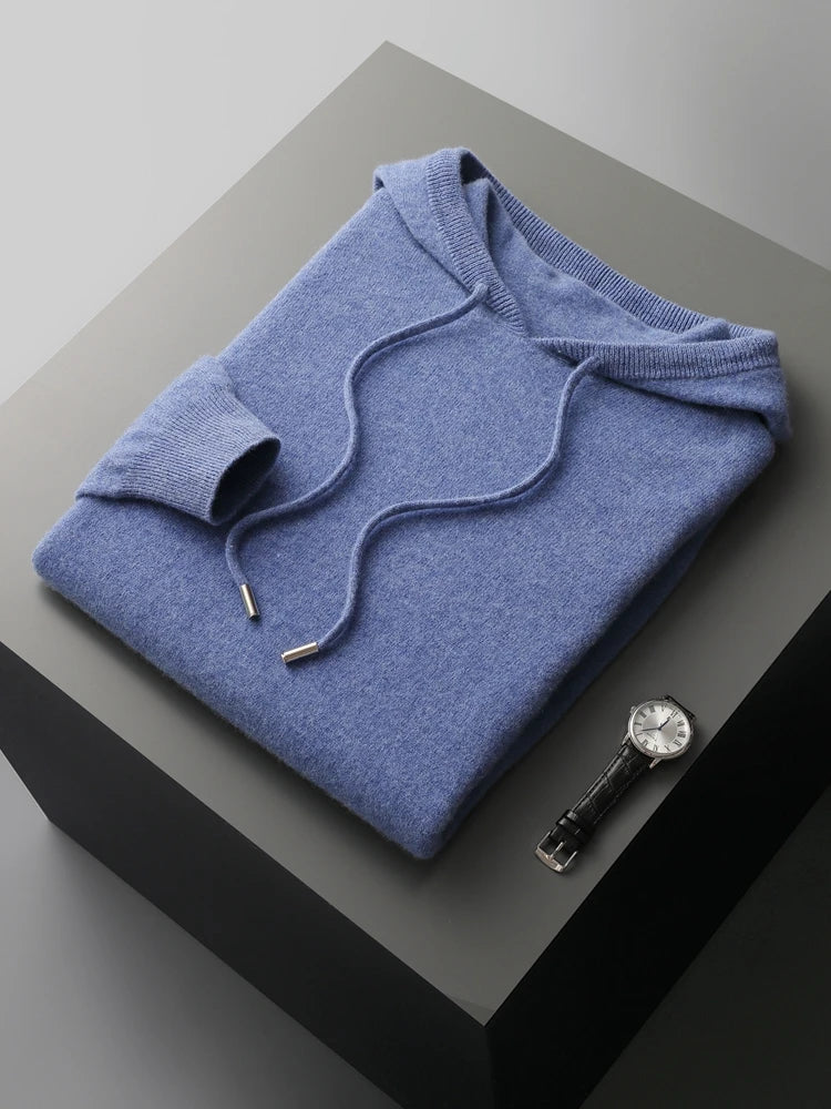 Kensington Row™ | Pure Cashmere Knit Hoodie for Men