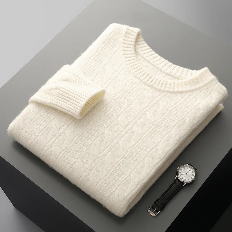 Cavendish™ | Luxe Merino Cable Knit Jumper for Men
