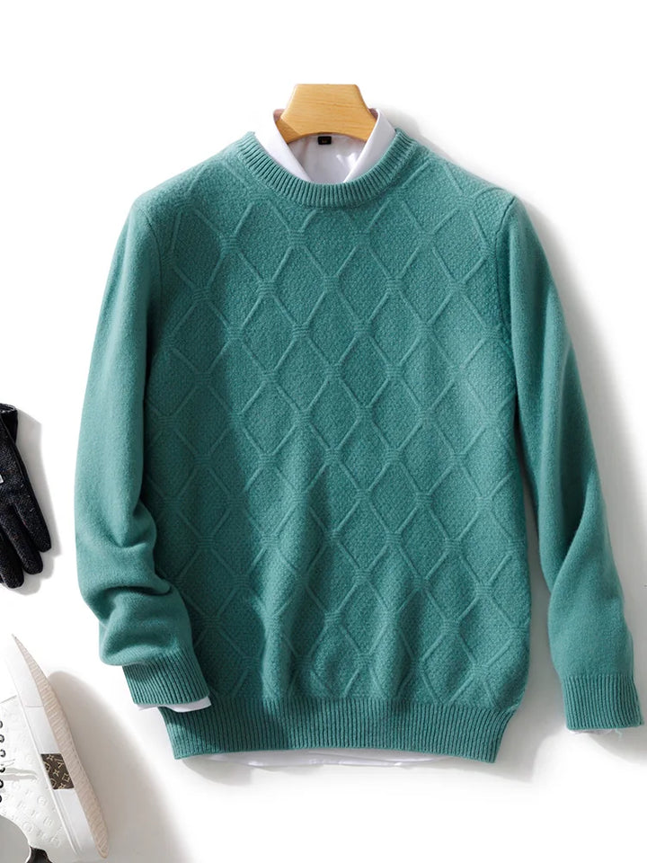 Halstead Diamond-Knit Merino Wool Sweater