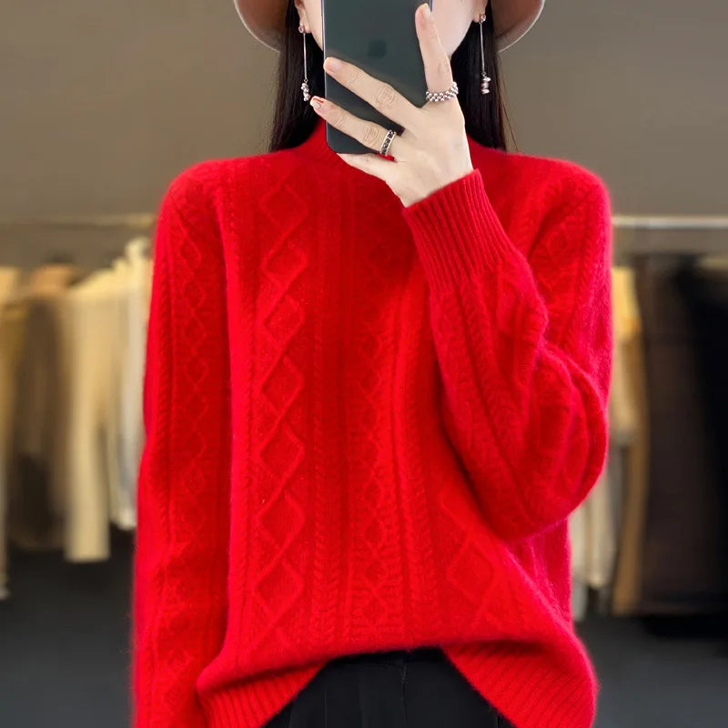 Clarisse London | Cashmere Patterned Knit Sweater