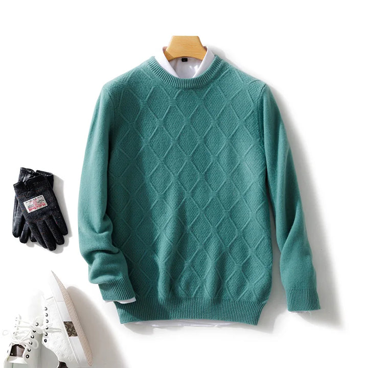 Halstead Diamond-Knit Merino Wool Sweater