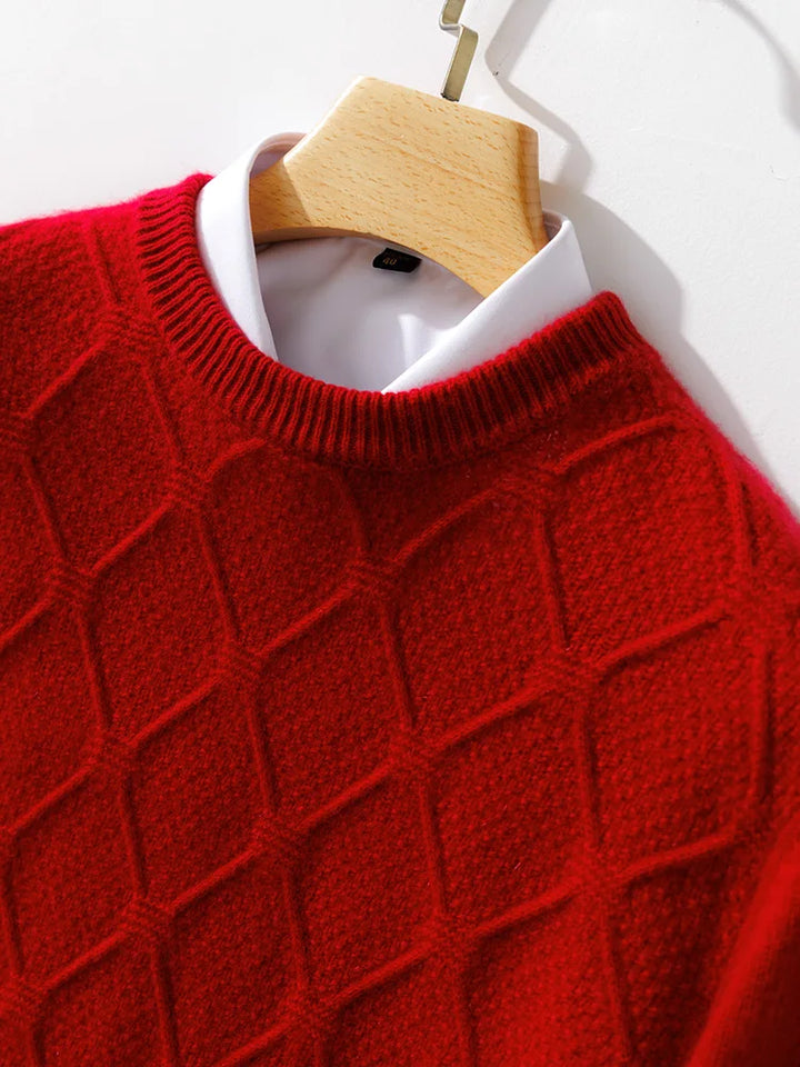 Halstead Diamond-Knit Merino Wool Sweater