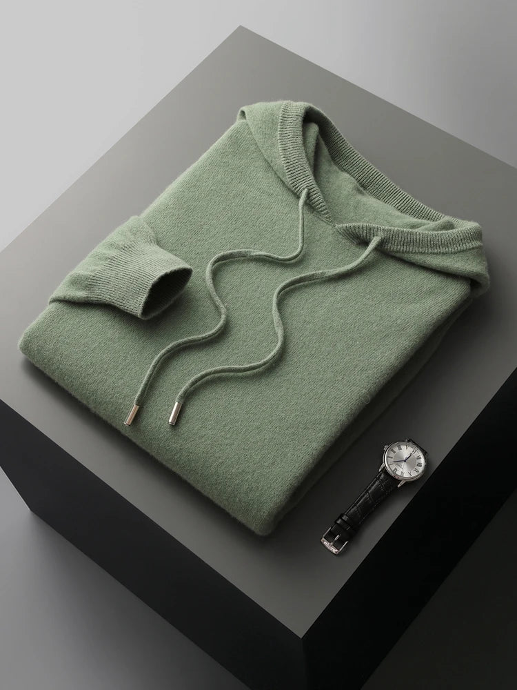 Kensington Row™ | Pure Cashmere Knit Hoodie for Men