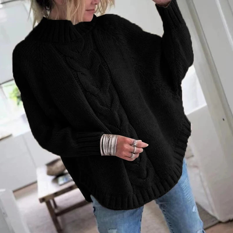 Annora London | Cashmere Cable Knit Poncho Sweater