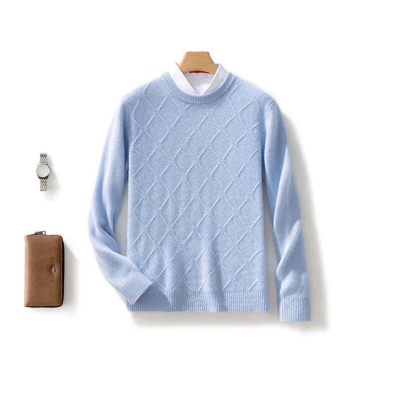 Halstead Diamond-Knit Merino Wool Sweater