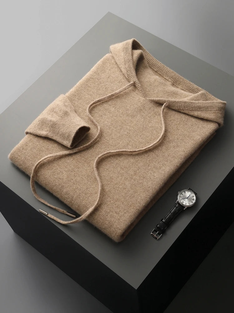 Kensington Row™ | Pure Cashmere Knit Hoodie for Men