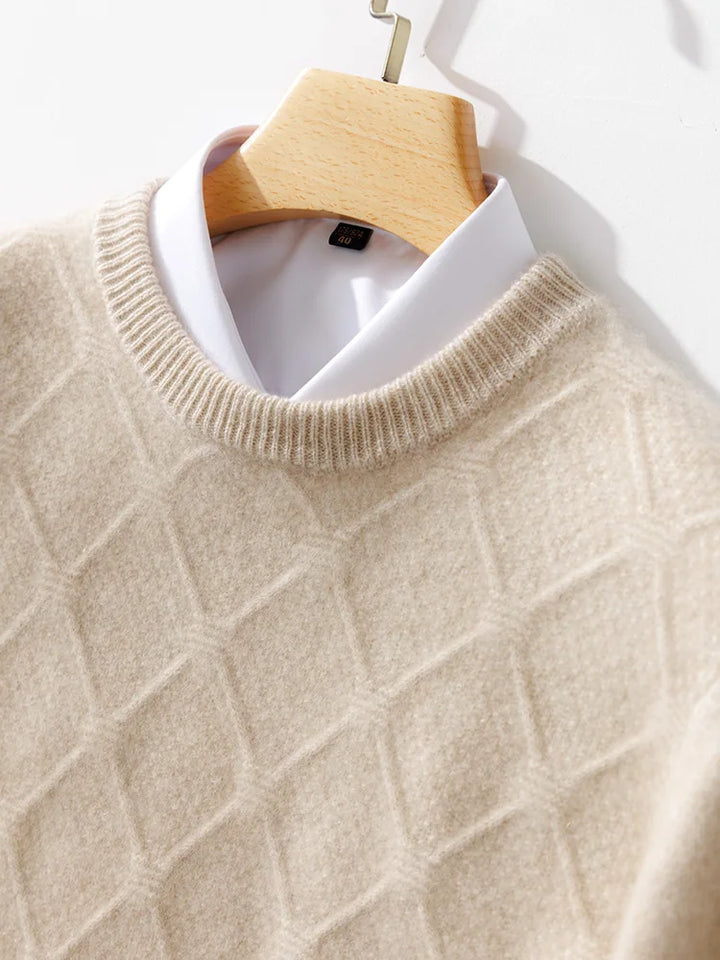 Halstead Diamond-Knit Merino Wool Sweater