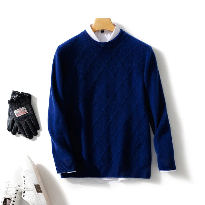 Halstead Diamond-Knit Merino Wool Sweater