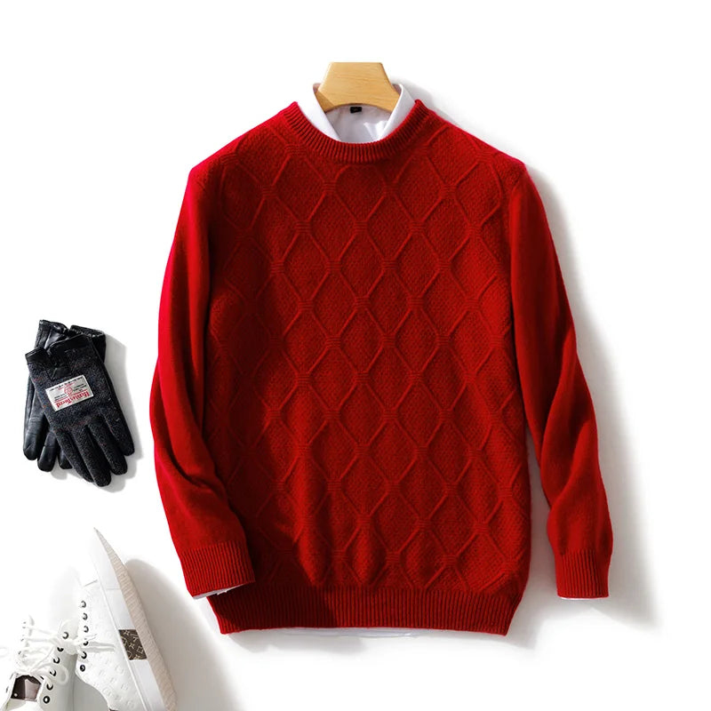 Halstead Diamond-Knit Merino Wool Sweater