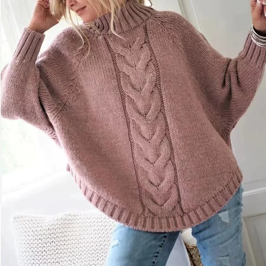 Annora London | Cashmere Cable Knit Poncho Sweater