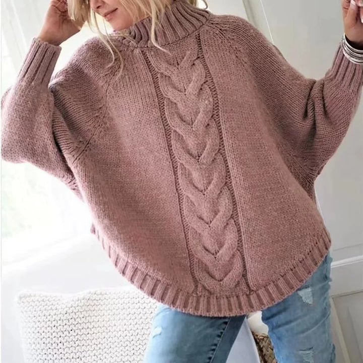 Annora London | Cashmere Cable Knit Poncho Sweater