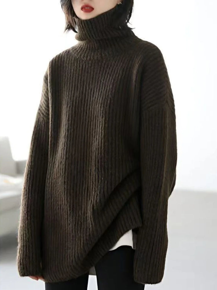 Rowena London | Cashmere Oversized Ribbed Turtleneck