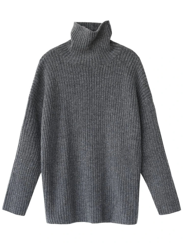 Rowena London | Cashmere Oversized Ribbed Turtleneck