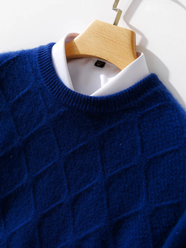 Halstead Diamond-Knit Merino Wool Sweater