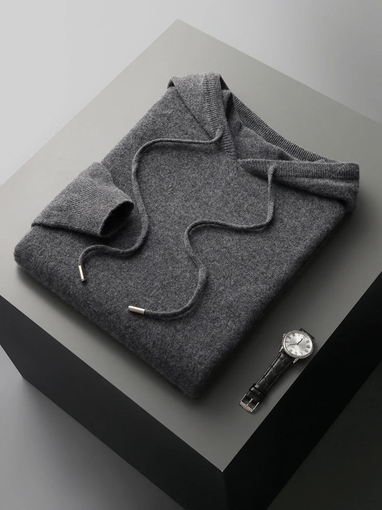 Kensington Row™ | Pure Cashmere Knit Hoodie for Men