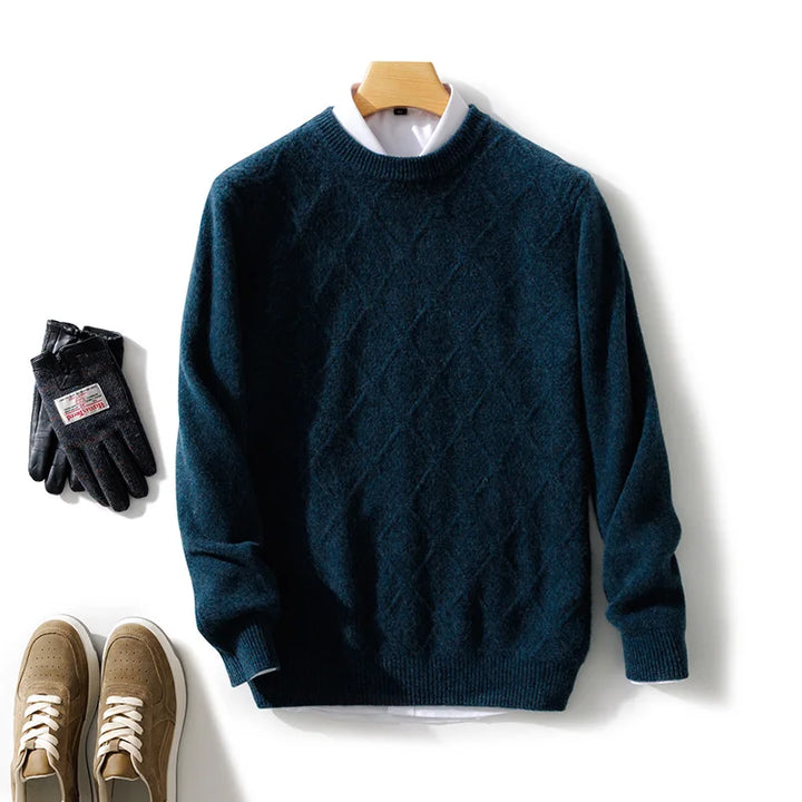 Halstead Diamond-Knit Merino Wool Sweater
