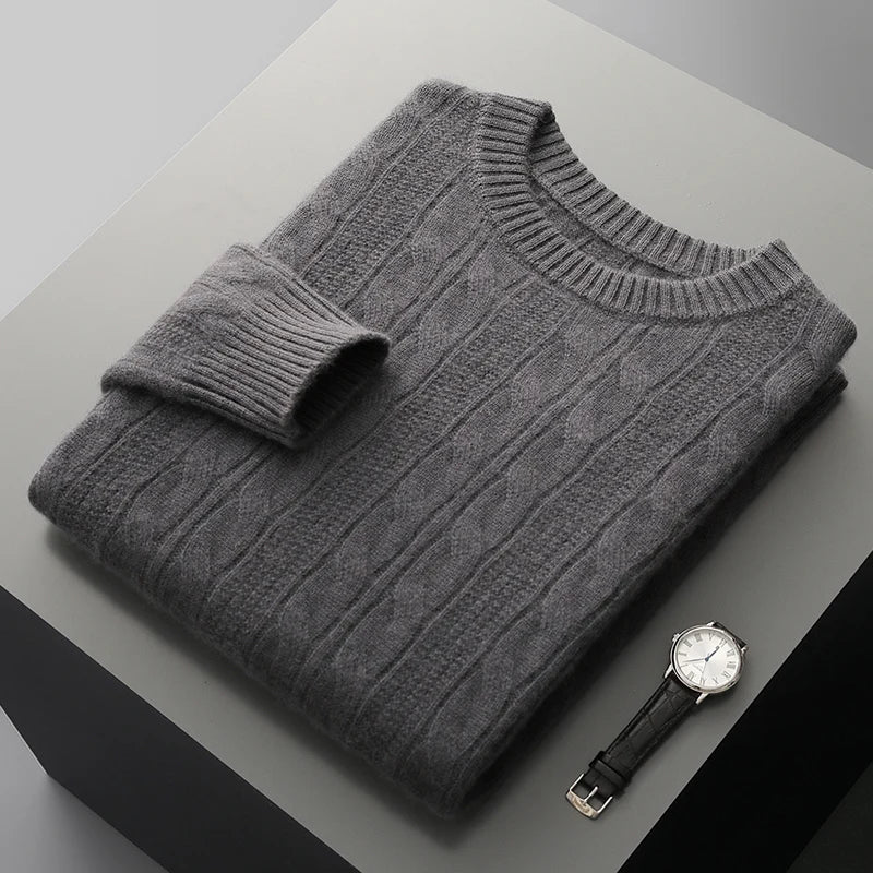 Cavendish™ | Luxe Merino Cable Knit Jumper for Men