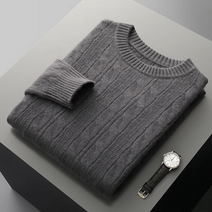 Cavendish™ | Luxe Merino Cable Knit Jumper for Men