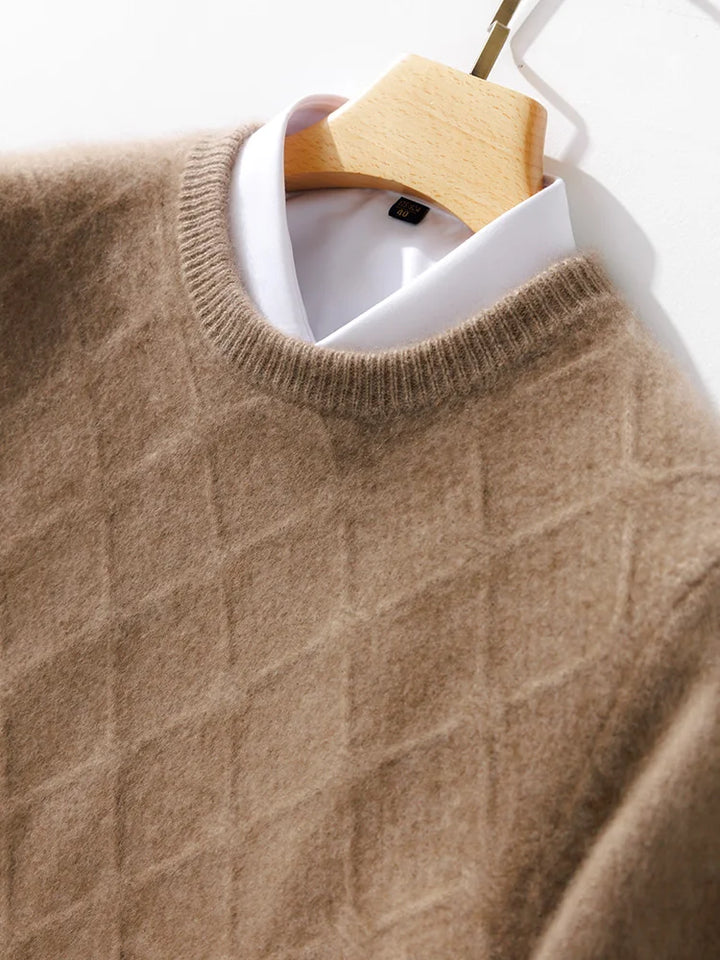 Halstead Diamond-Knit Merino Wool Sweater