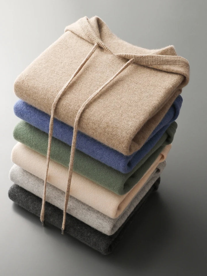 Kensington Row™ | Pure Cashmere Knit Hoodie for Men