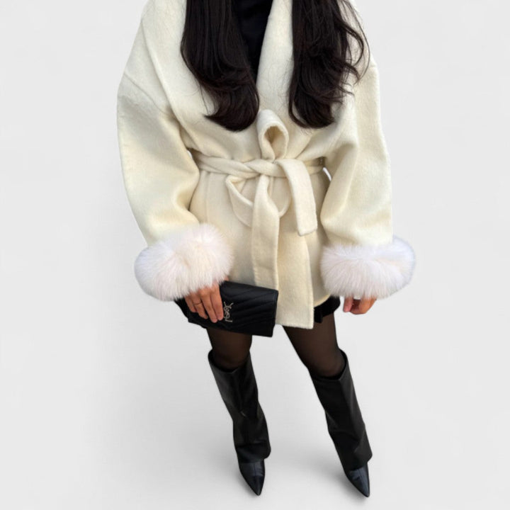 Woolisse – Elegant Coat with Faux Fur Details
