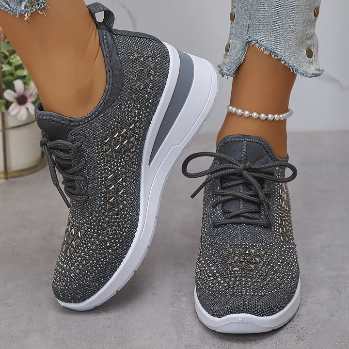 Maribel – Orthopaedic Trainers with Sparkling Rhinestones